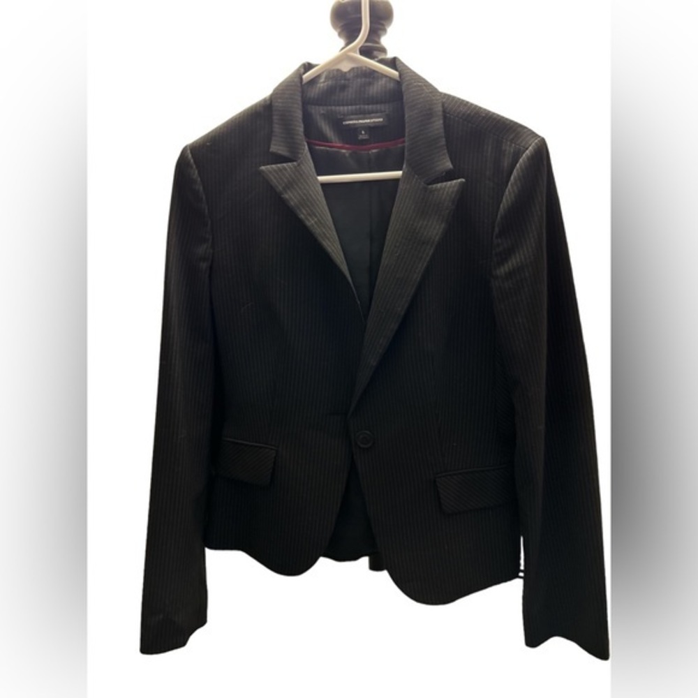 Express pinstriped, black blazer